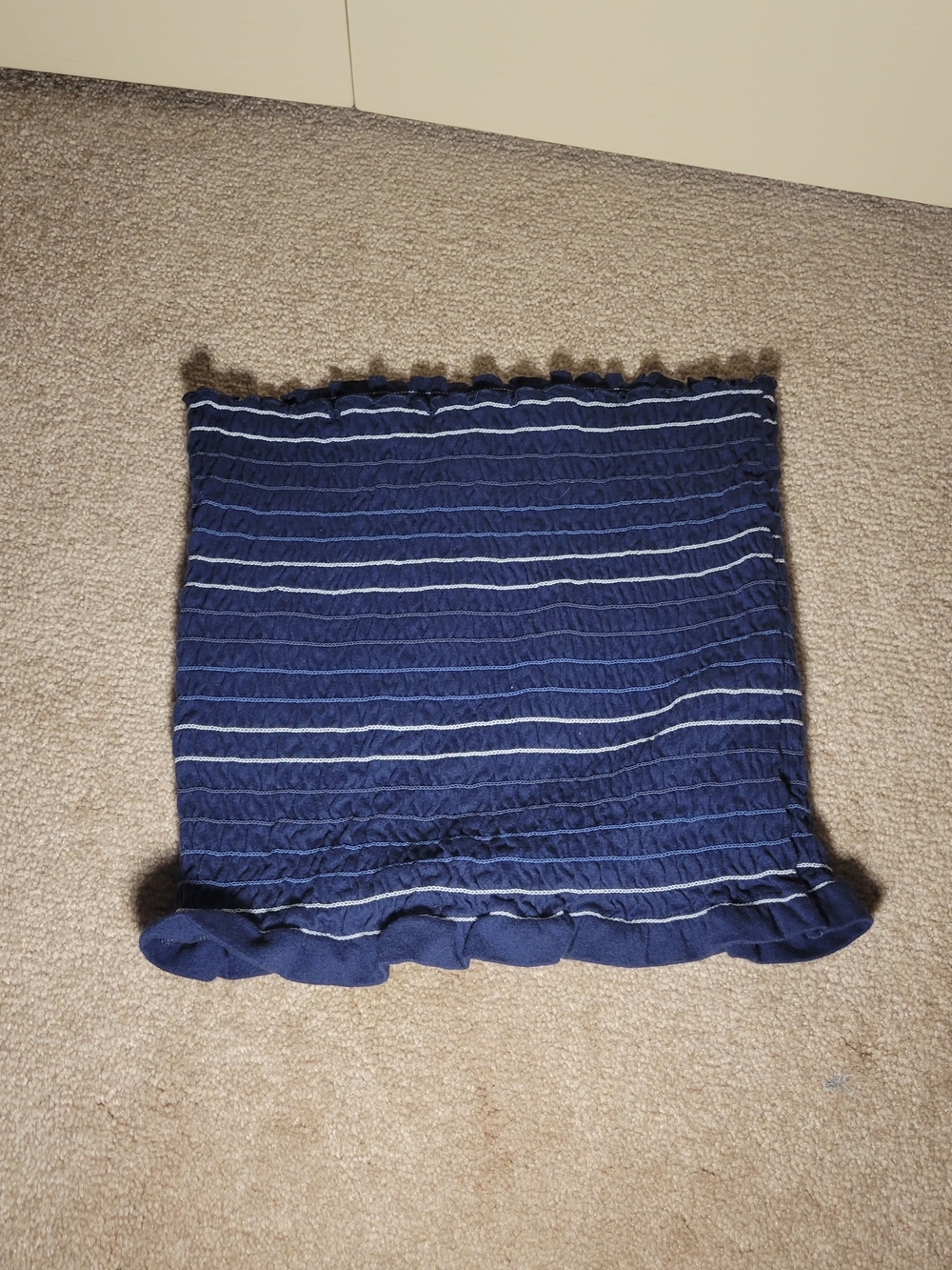 Arizona JC Navy Blue Striped Smocked Tube Top